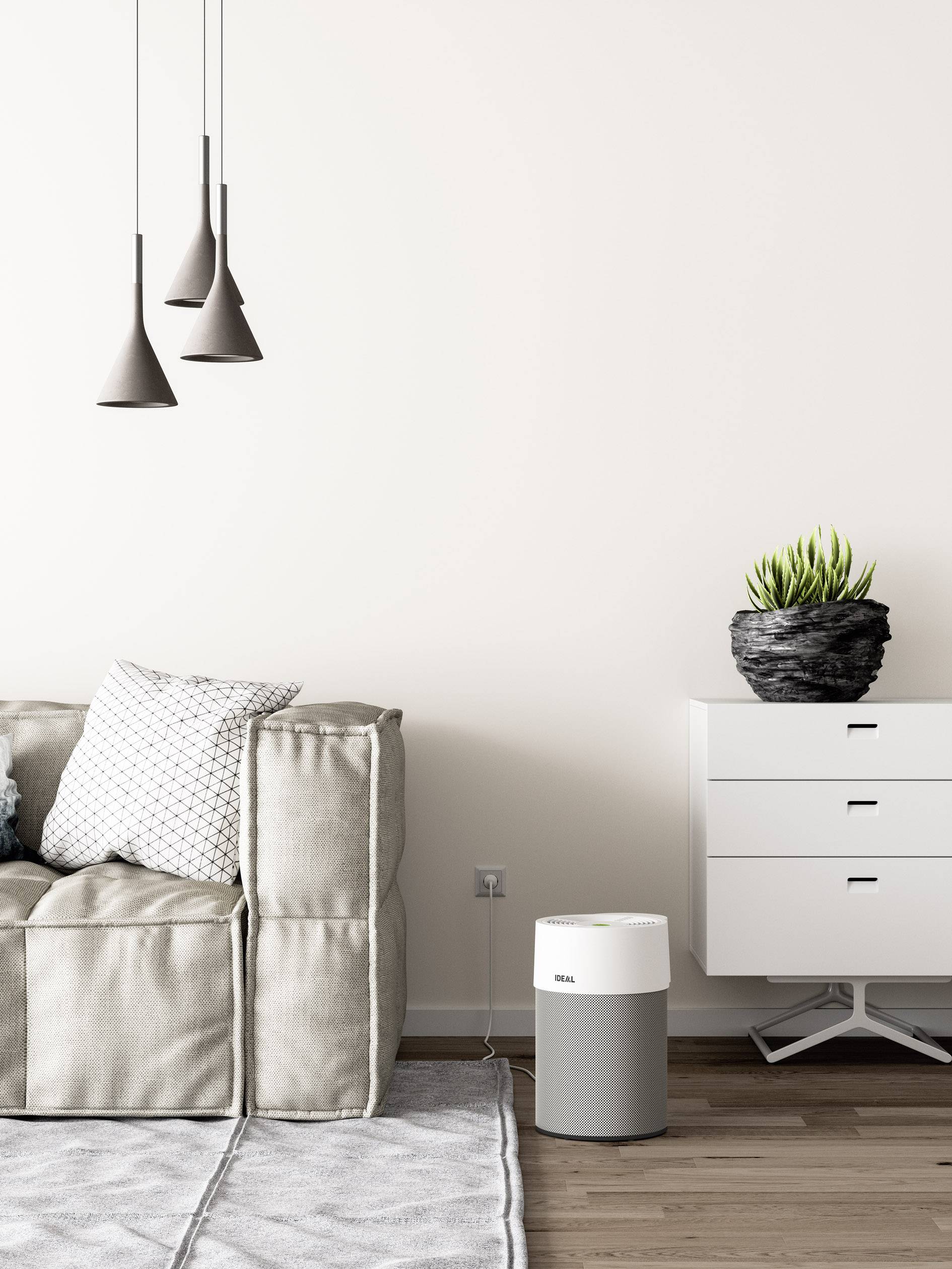 Ideal Office 73101011 73101011 Luftreiniger 50m² Silber, Weiß