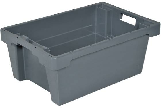 BRB Lagertechnik 1657994 Drehstapelbehälter lebensmittelgeeignet (L x B x H) 600 x 400 x 300mm Grau 1St.