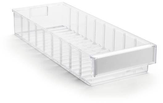 Treston 527504 Kleinteilebehälter (B x H x T) 186 x 82 x 500mm Transparent 15St.