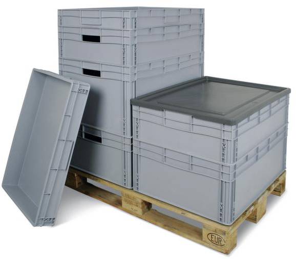 BRB Lagertechnik 1658324 Stapelbehälter lebensmittelgeeignet (L x B x H) 800 x 600 x 425mm Grau 1St.