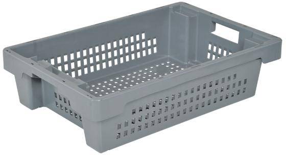 BRB Lagertechnik 1658384 Drehstapelbehälter lebensmittelgeeignet (L x B x H) 600 x 400 x 150mm Grau 1St.