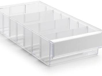 Treston 527503 Kleinteilebehälter (B x H x T) 186 x 82 x 400mm Transparent 15St.