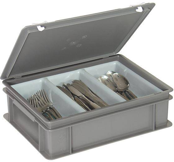 BRB Lagertechnik 1658508 Stapelbehälter lebensmittelgeeignet (L x B x H) 400 x 300 x 130mm Grau 1St.