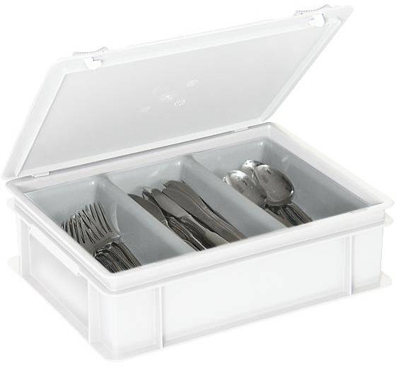 BRB Lagertechnik 1658509 Stapelbehälter lebensmittelgeeignet (L x B x H) 400 x 300 x 130mm Weiß 1St.