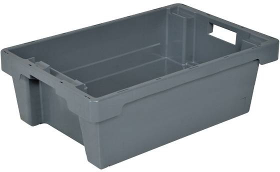 BRB Lagertechnik 1658591 Drehstapelbehälter lebensmittelgeeignet (L x B x H) 600 x 400 x 250mm Grau 1St.