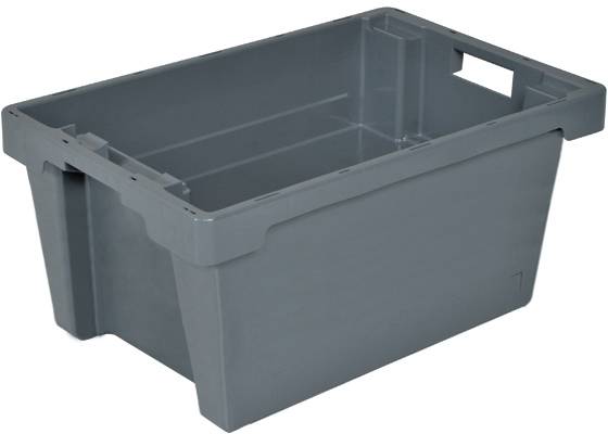 BRB Lagertechnik 1658592 Drehstapelbehälter lebensmittelgeeignet (L x B x H) 600 x 400 x 350mm Grau 1St.