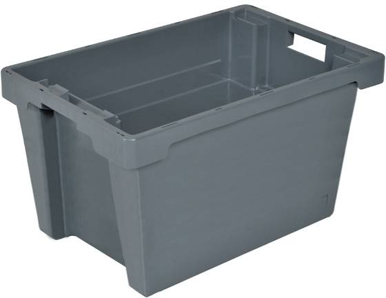 BRB Lagertechnik 1658836 Drehstapelbehälter lebensmittelgeeignet (L x B x H) 600 x 400 x 400mm Grau 1St.