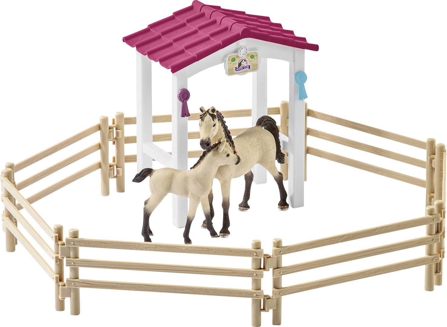 Schleich Horse Club Pferdebox mit Arabern und Pferdepflegerin 42369