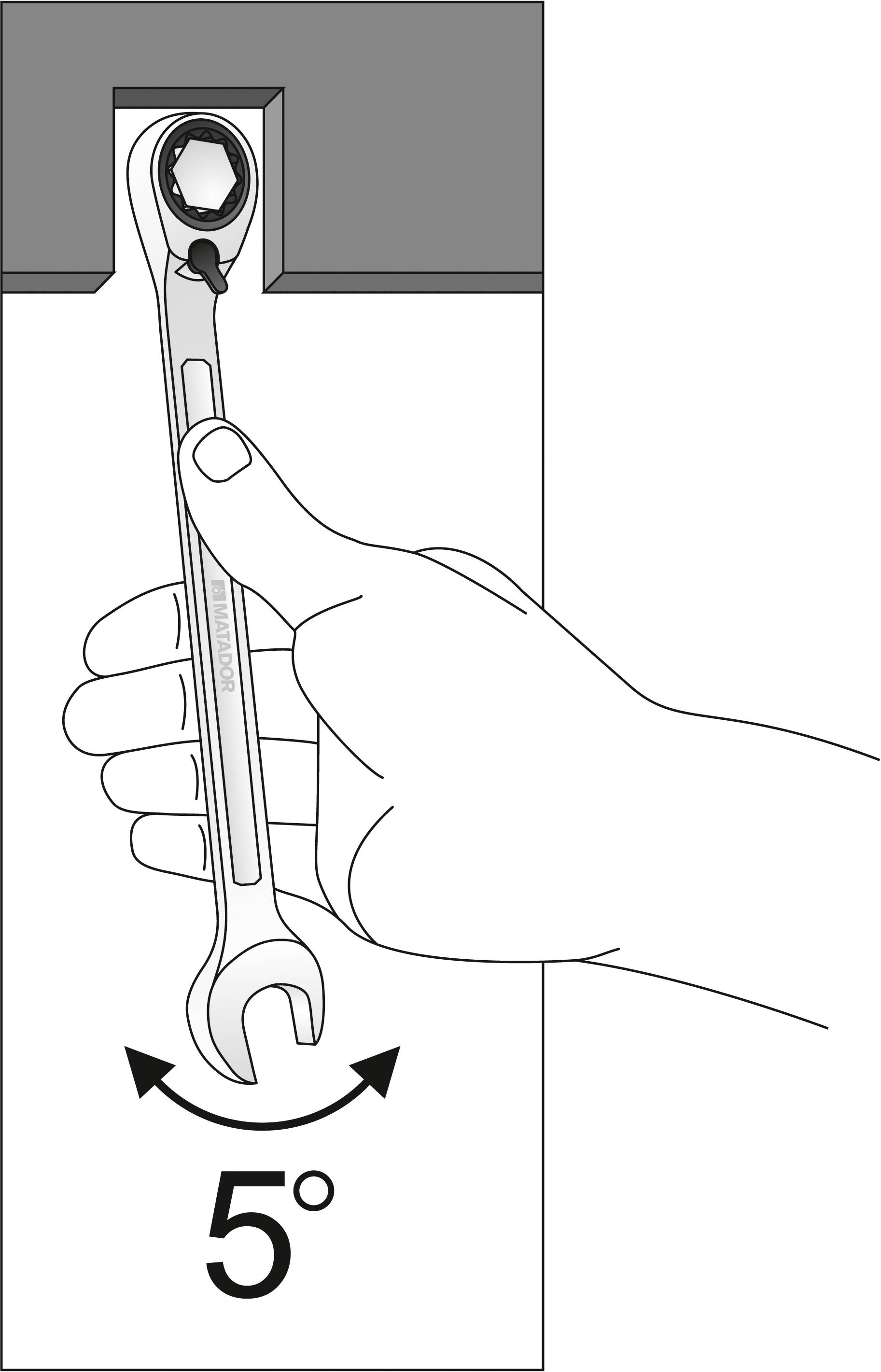 Matador Schraubwerkzeuge 01890120 Knarren-Ring-Maulschlüssel Schlüsselweite (Metrisch) 12mm