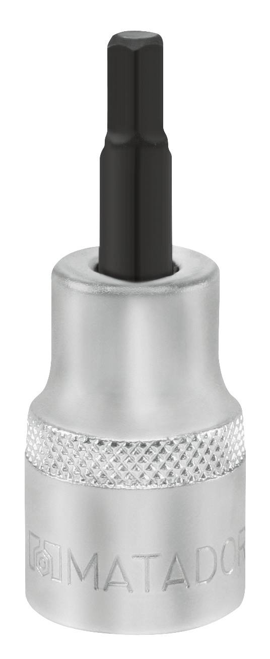 Sechskant-Bit mit silberner Halterung von der Marke Matador, geeignet für den Einsatz mit einem Steckschlüssel oder Schraubenzieher.