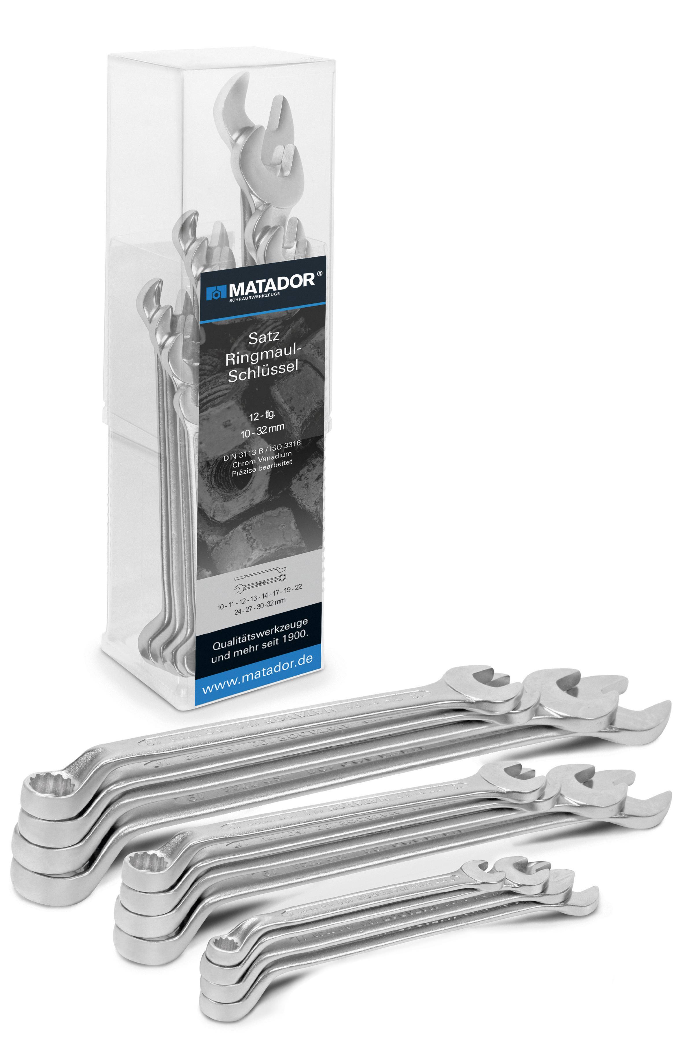 Matador Schraubwerkzeuge 01909122 Ring-Maulschlüssel-Satz 12teilig Schlüsselweite (Metrisch) 10 - 32mm