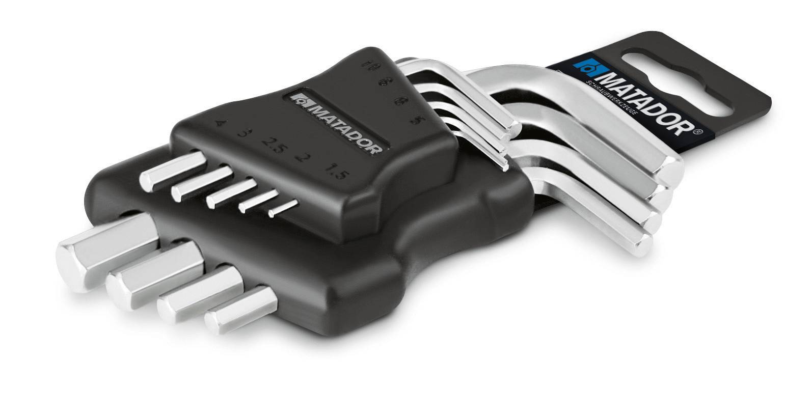 Matador Schraubwerkzeuge Innen-Sechskant Winkelschraubendreher 1.5 mm, 2 mm, 2.5 mm, 3 mm, 4 mm, 5 mm, 6 mm, 8 mm, 10mm 9teilig
