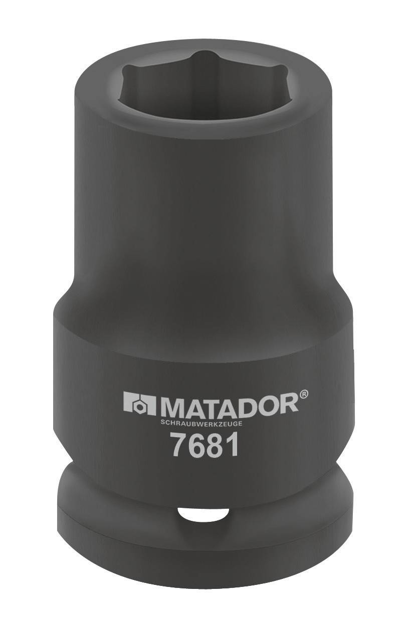 Stahl-Steckschlüssel-Einsatz von Matador mit der Gravur '7681' auf der Oberfläche, geeignet für mechanische Arbeiten.