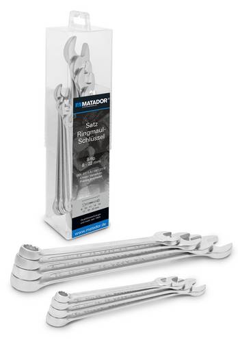 Matador Schraubwerkzeuge 01859080 Ring-Maulschlüssel-Satz 8teilig Schlüsselweite (Metrisch) 8 - 22mm