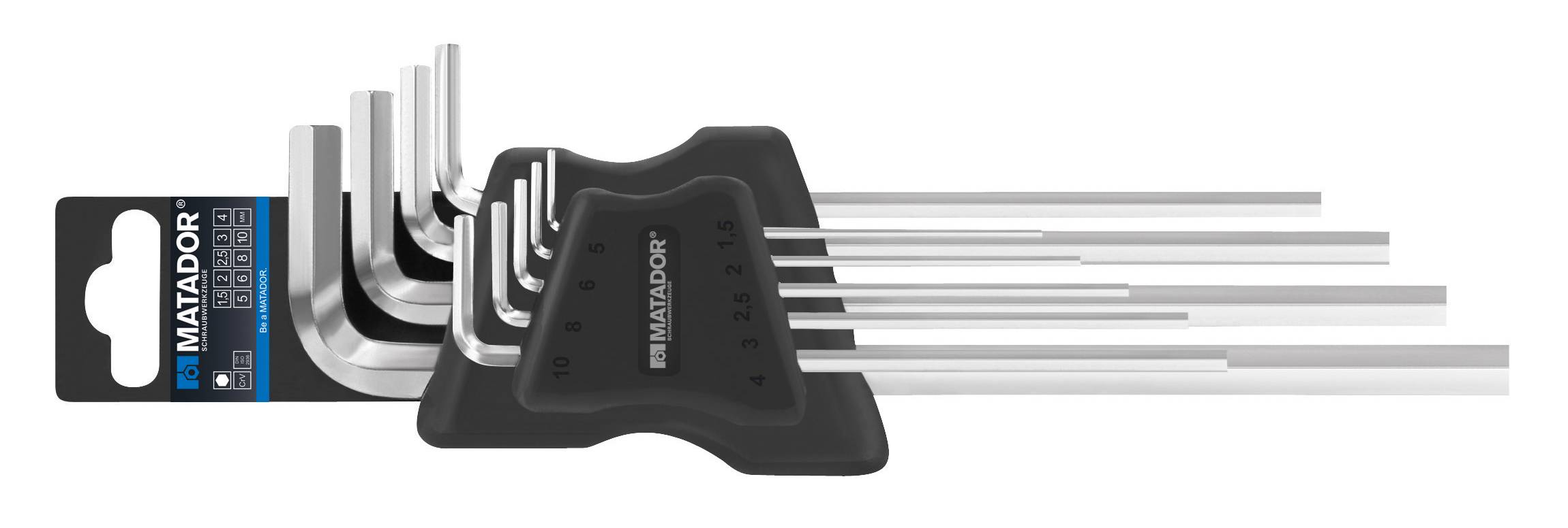 Matador Schraubwerkzeuge Innen-Sechskant Winkelschraubendreher-Set 1.5 mm, 2 mm, 2.5 mm, 3 mm, 4 mm, 5 mm, 6 mm, 8 mm, 10mm