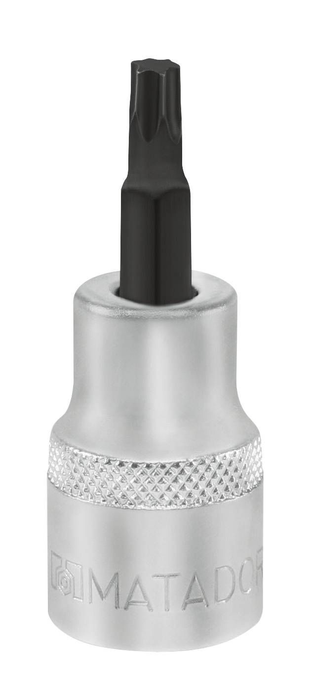 Schrauberbit mit Torx-Profil, metallisch, sechseckiger Fuß, Herstellerlogo 'MATADOR'. Einsatz für handwerkliche Anwendungen.