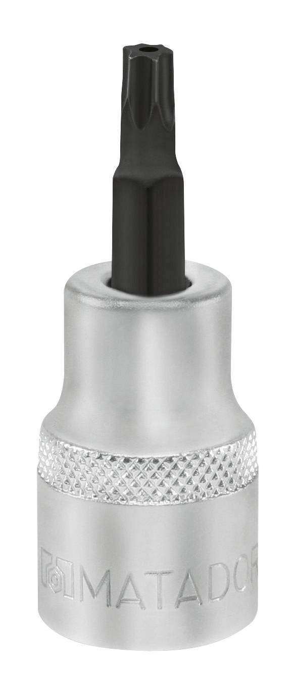 Silberfarbener Torx Bit von Matador, kompatibel mit Ratschen. Knurled Bereich für besseren Griff. Geeignet für präzise Arbeiten.