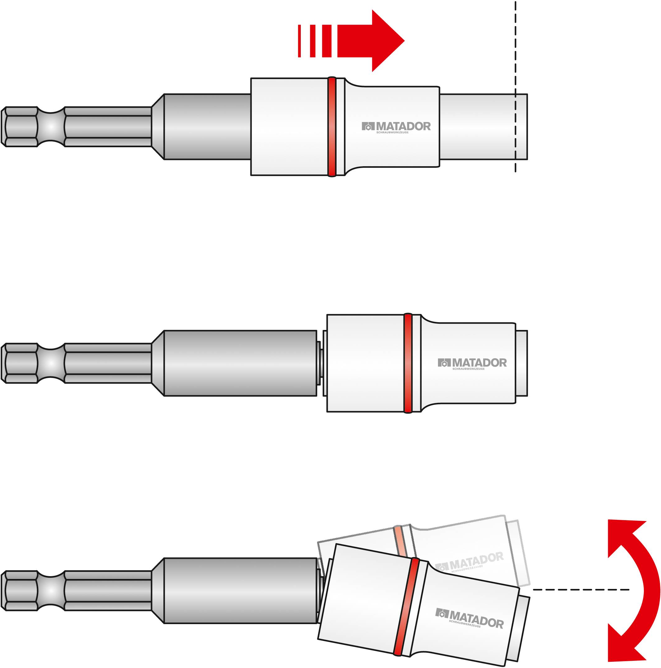 Matador Schraubwerkzeuge 70480001 Bithalter „Flex“, 6,3 (1/4) x 6,3 (1/4)