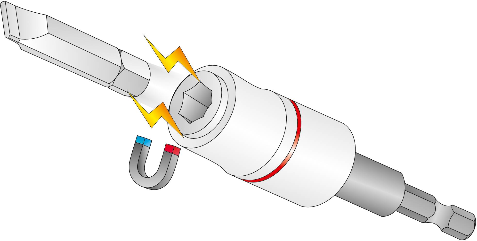 Matador Schraubwerkzeuge 70480001 Bithalter „Flex“, 6,3 (1/4) x 6,3 (1/4)