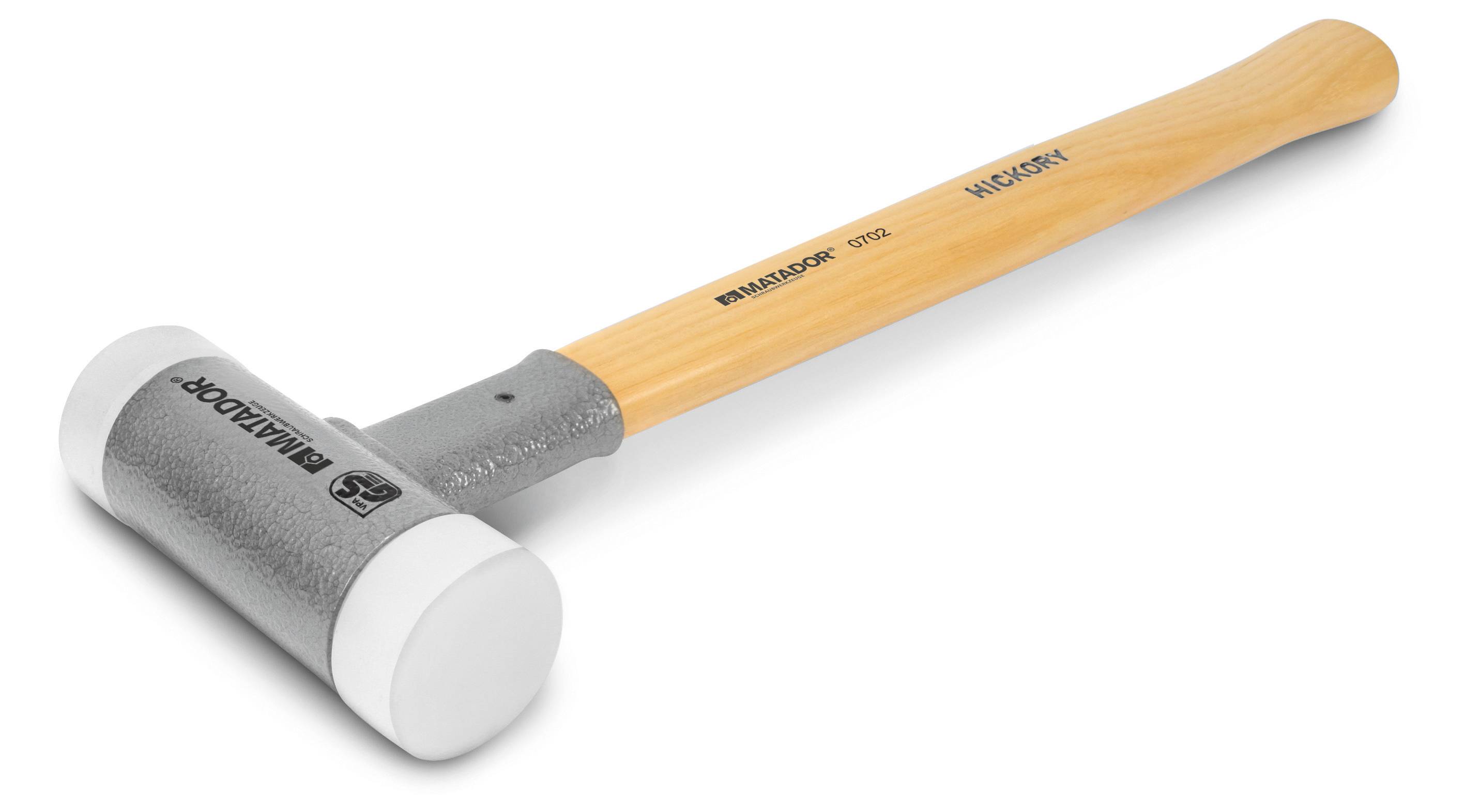 Hammer mit Holzgriff und silbernem Kopf, geeignet für präzise Schläge. Markennamen auf dem Griff erkennbar.