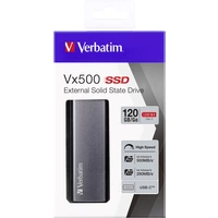 Verbatim Vx500 120GB Externe SSD USB-A (USB 3.2 Gen 2) Spacegrau 47441 Verbatim Vx500 120GB Externe SSD USB-A (USB 3.2 Gen 2) Spacegrau 47441