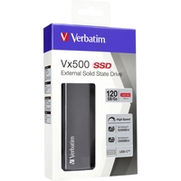 Verbatim Vx500 120GB Externe SSD USB-A (USB 3.2 Gen 2) Spacegrau 47441 Verbatim Vx500 120GB Externe SSD USB-A (USB 3.2 Gen 2) Spacegrau 47441