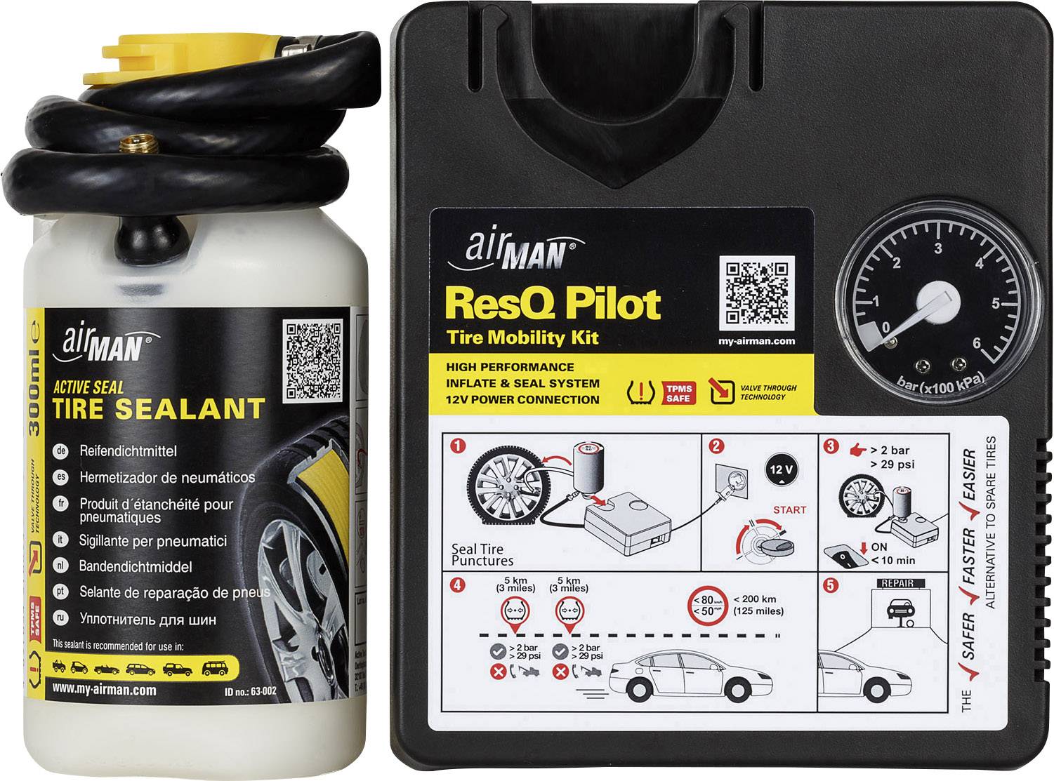 Airman 71-047-001 ResQ Pilot Valve Through Sealant 300 Reifen-Pannen Set 1St.