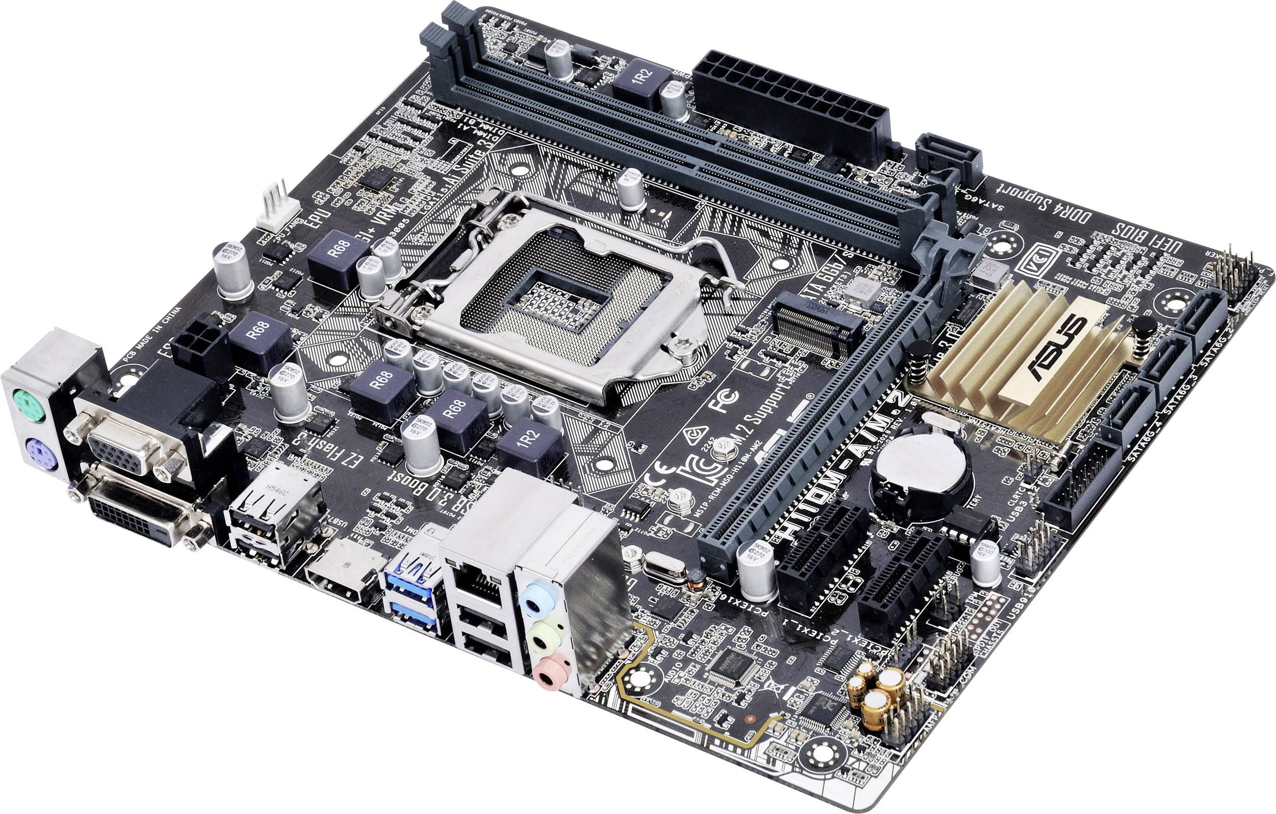 Asus H110M-A/M.2 Mainboard Sockel Intel® 1151 Formfaktor Micro-ATX Mainboard-Chipsatz Intel® H110