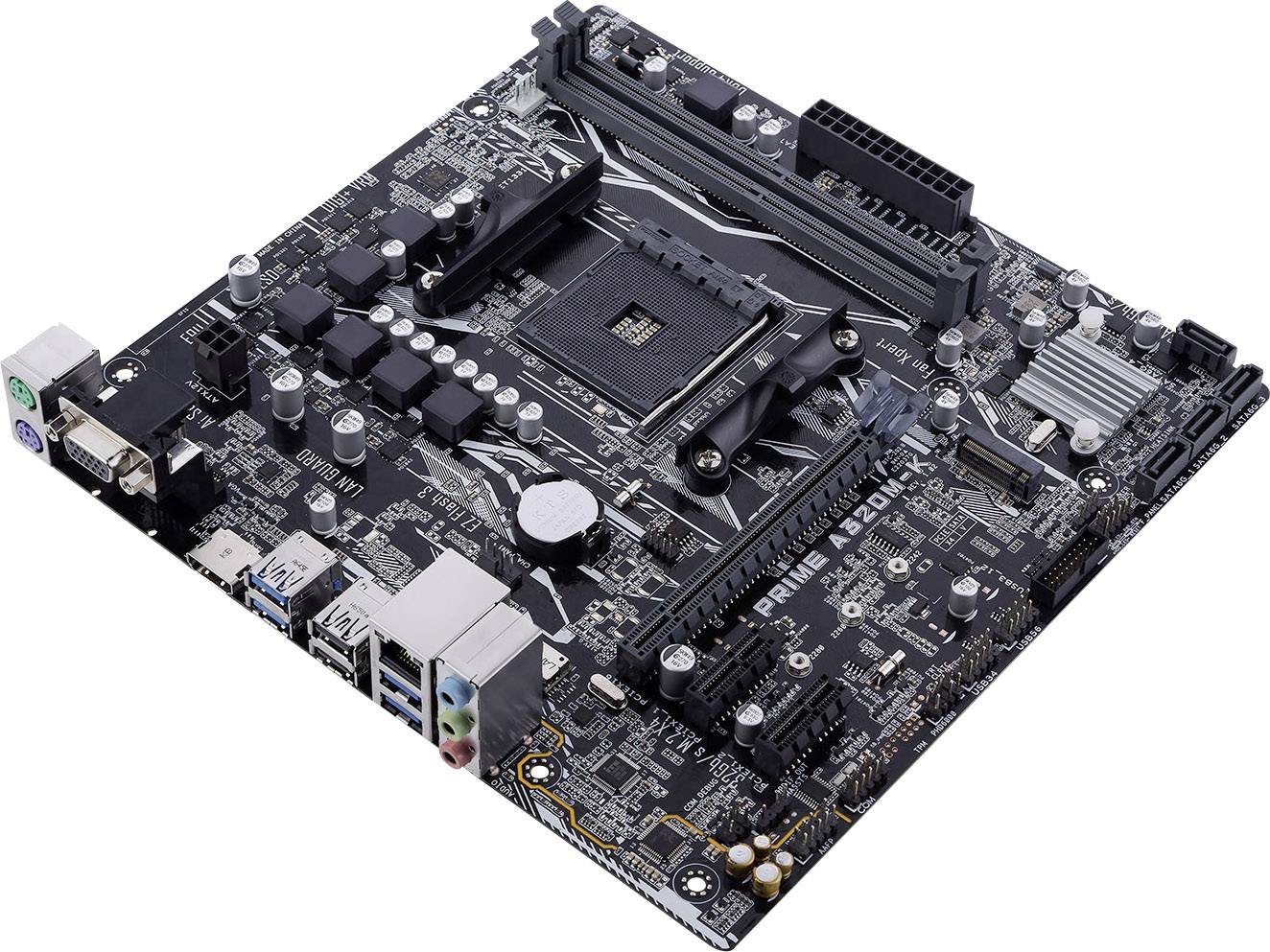 Asus PRIME A320M-K Mainboard Sockel (PC) AMD® AM4 Formfaktor (Details) Micro-ATX Mainboard-Chipsatz AMD® A320