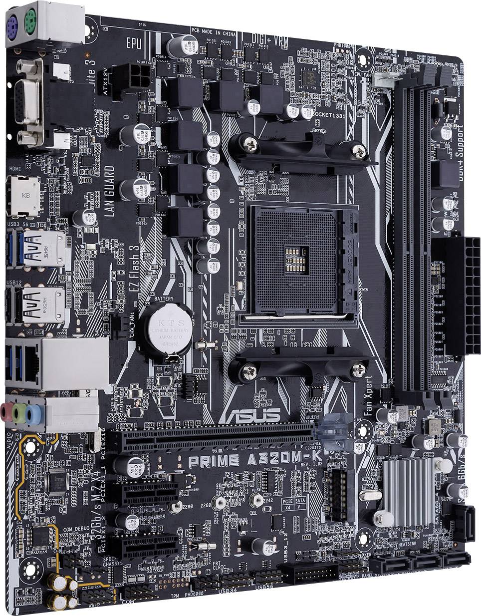 Asus PRIME A320M-K Mainboard Sockel (PC) AMD® AM4 Formfaktor (Details) Micro-ATX Mainboard-Chipsatz AMD® A320