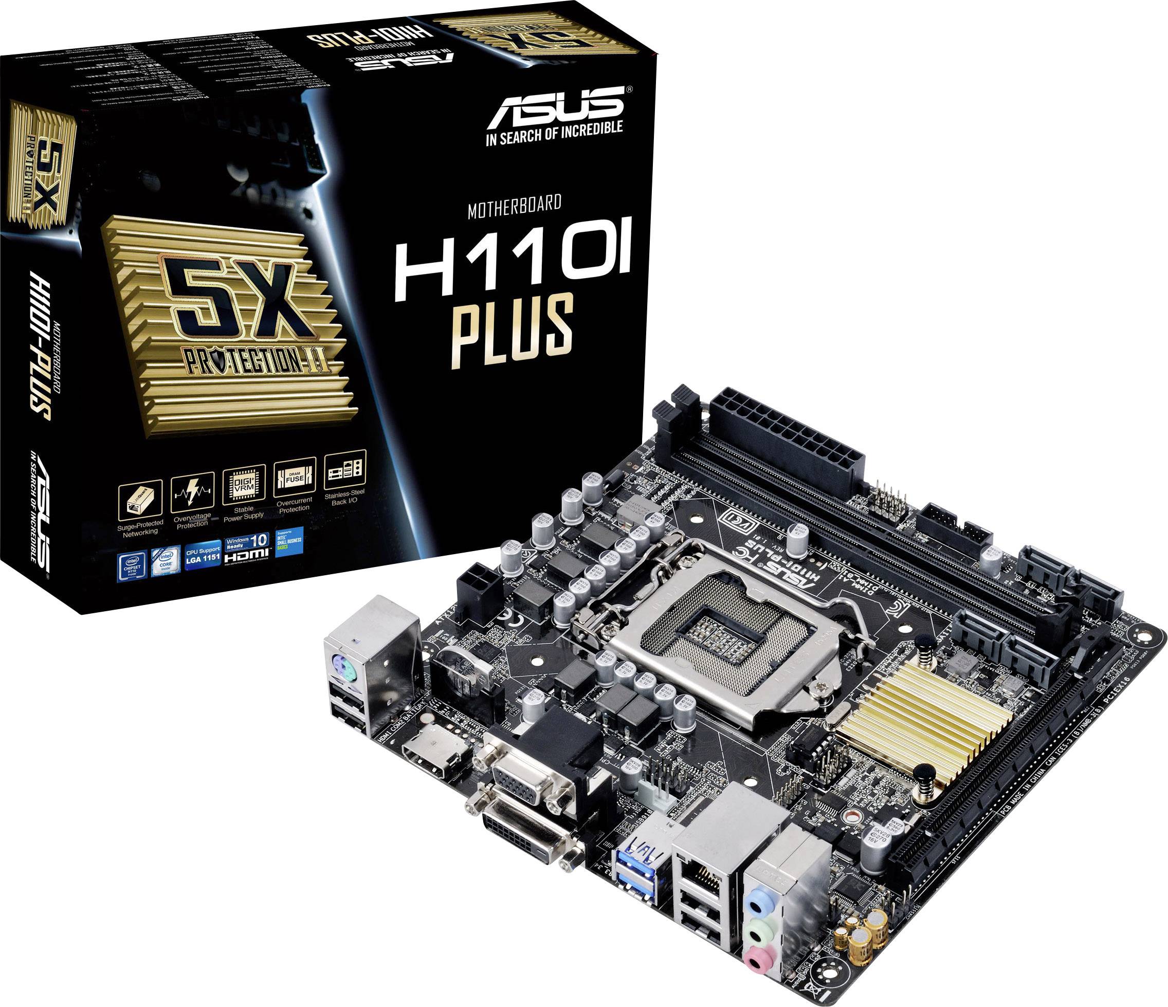 Asus H110I-PLUS Mainboard Sockel (PC) Intel® LGA 1151 Formfaktor (Details) Mini-ITX Mainboard-Chipsatz Intel® H110
