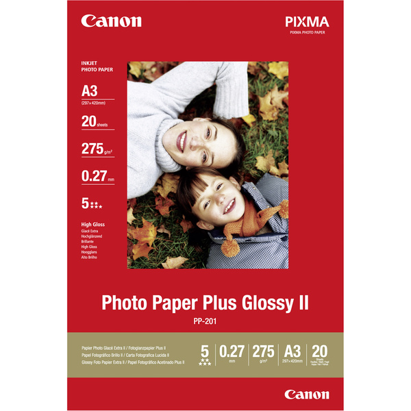 Canon Photo Paper Plus Glossy II PP-201 2311B020 Fotopapier DIN A3 265 g/m² 20 Blatt Glänzend