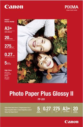 Canon Photo Paper Plus Glossy II PP-201 2311B021 Fotopapier DIN A3+ 265 g/m² 20 Blatt Glänzend