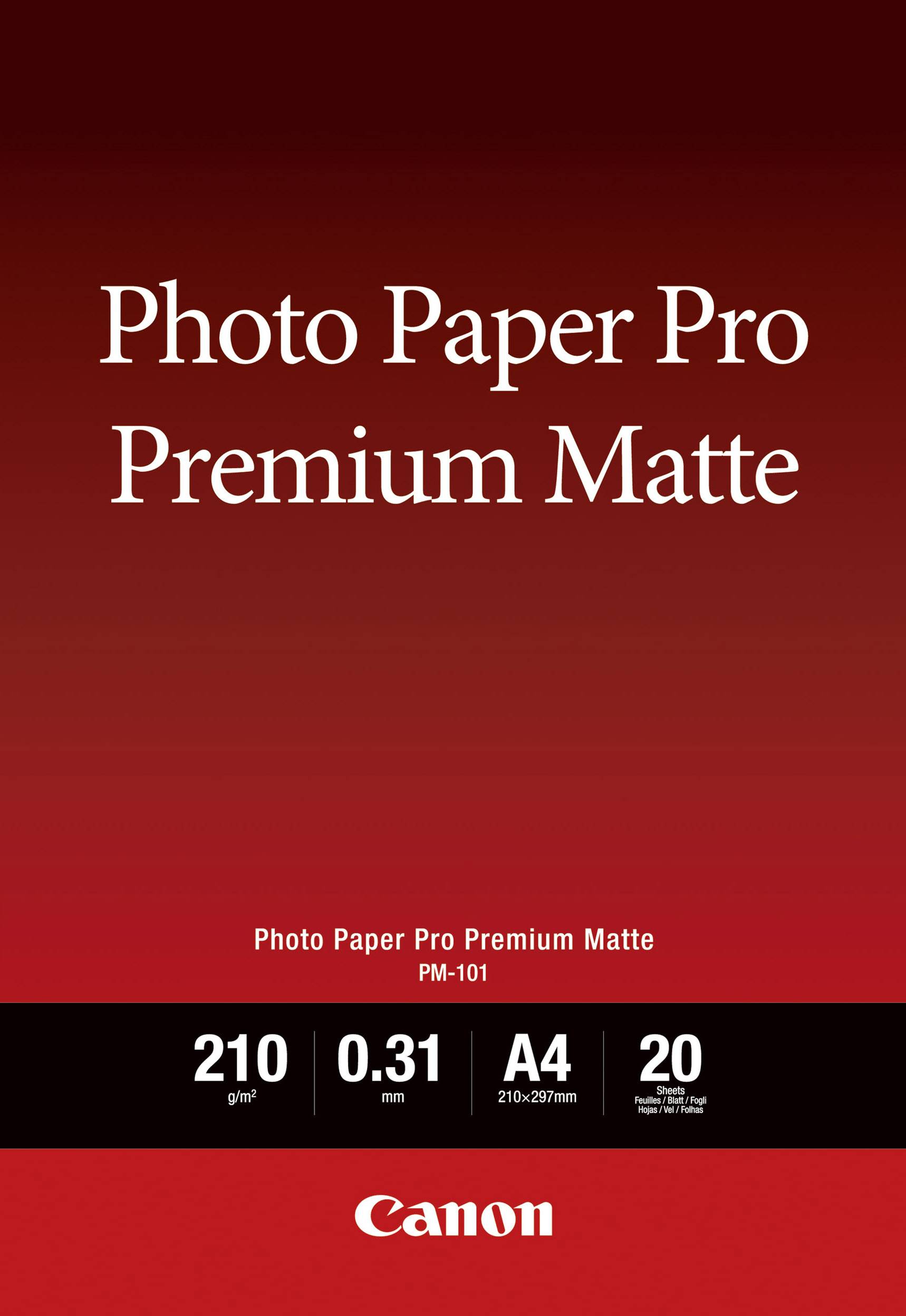 Canon Photo Paper Pro Premium Matte PM-101 8657B005 Fotopapier DIN A4 210 g/m² 20 Blatt Matt