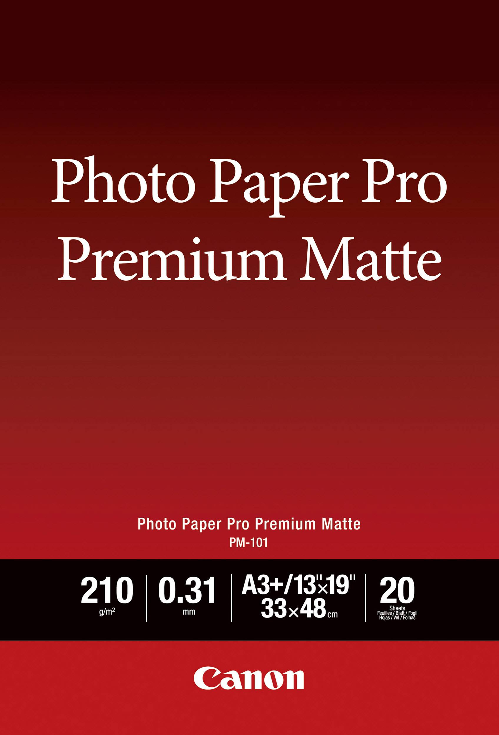 Canon Photo Paper Pro Premium Matte PM-101 8657B007 Fotopapier DIN A3+ 210 g/m² 20 Blatt Matt