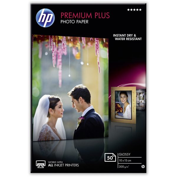 HP Premium Plus Photo Paper CR695A Fotopapier 10 x 15cm 300 g/m² 50 Blatt Glänzend