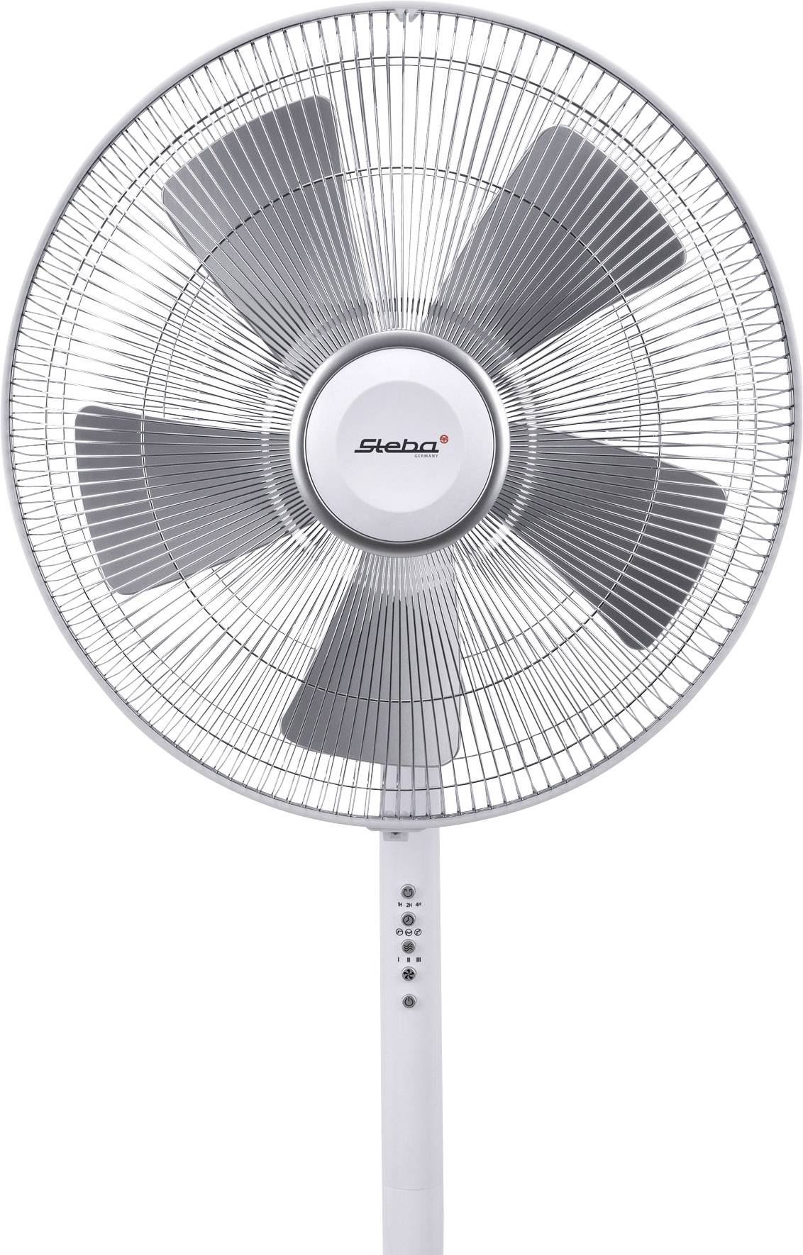 Steba VT 5 Standventilator 54 W (L x B x H) 42 x 45 x 134 cm Weiß Oszillierend, Timer, mit Fernbedienung