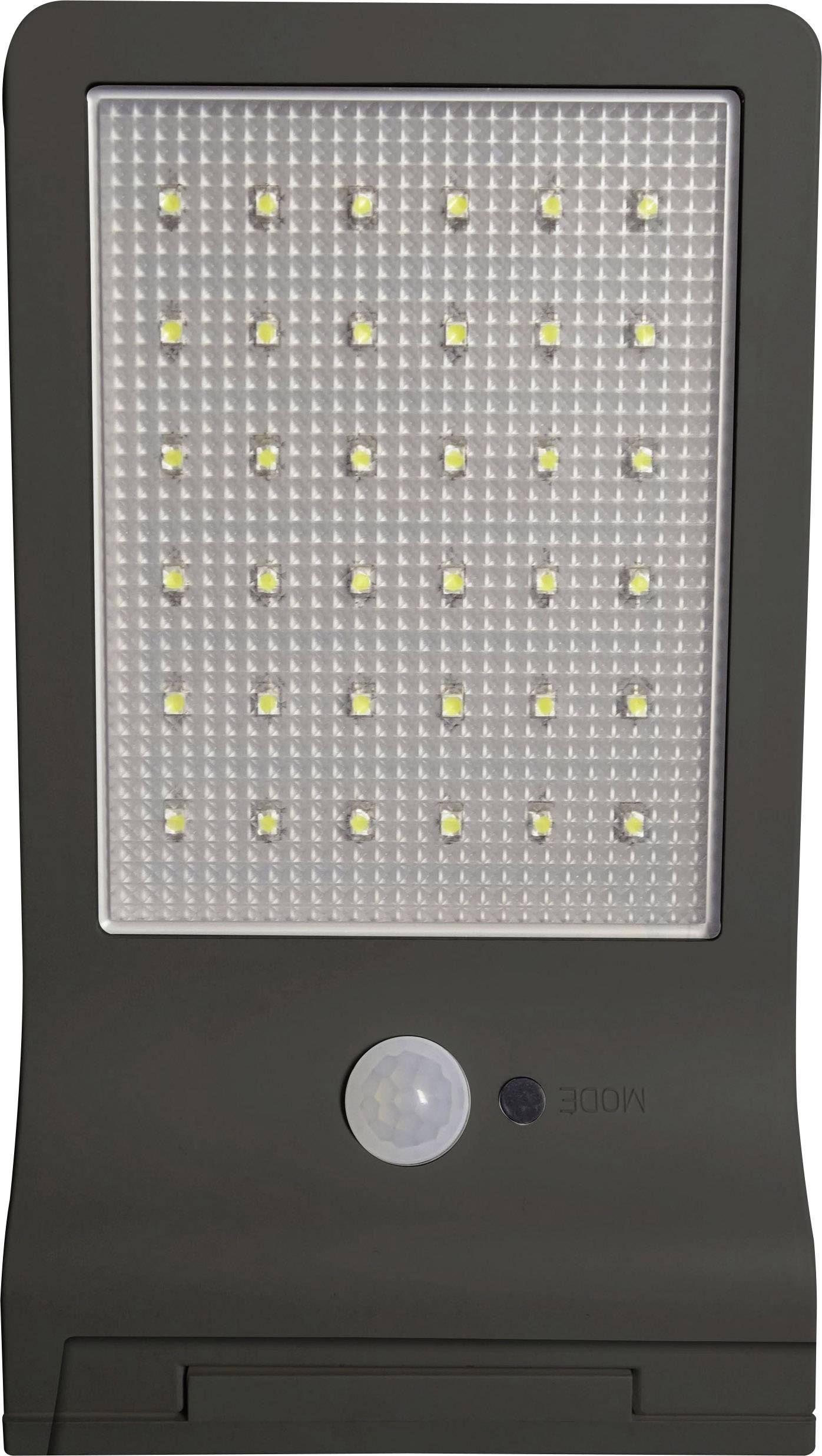 Müller Licht 21000005 Solar-Außenwandleuchte mit Bewegungsmelder 3W Tageslicht-Weiß Schwarz