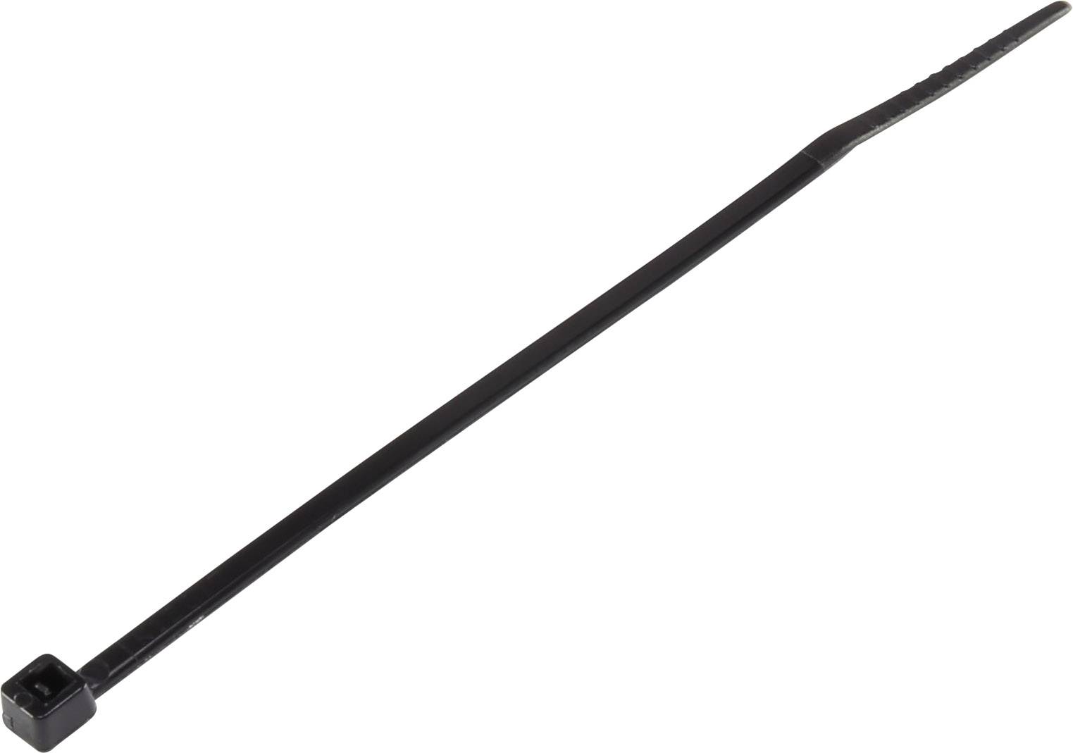 TRU COMPONENTS TC-6645784 Kabelbinder 100 mm 2.50 mm Schwarz Witterungsstabil 100 St.