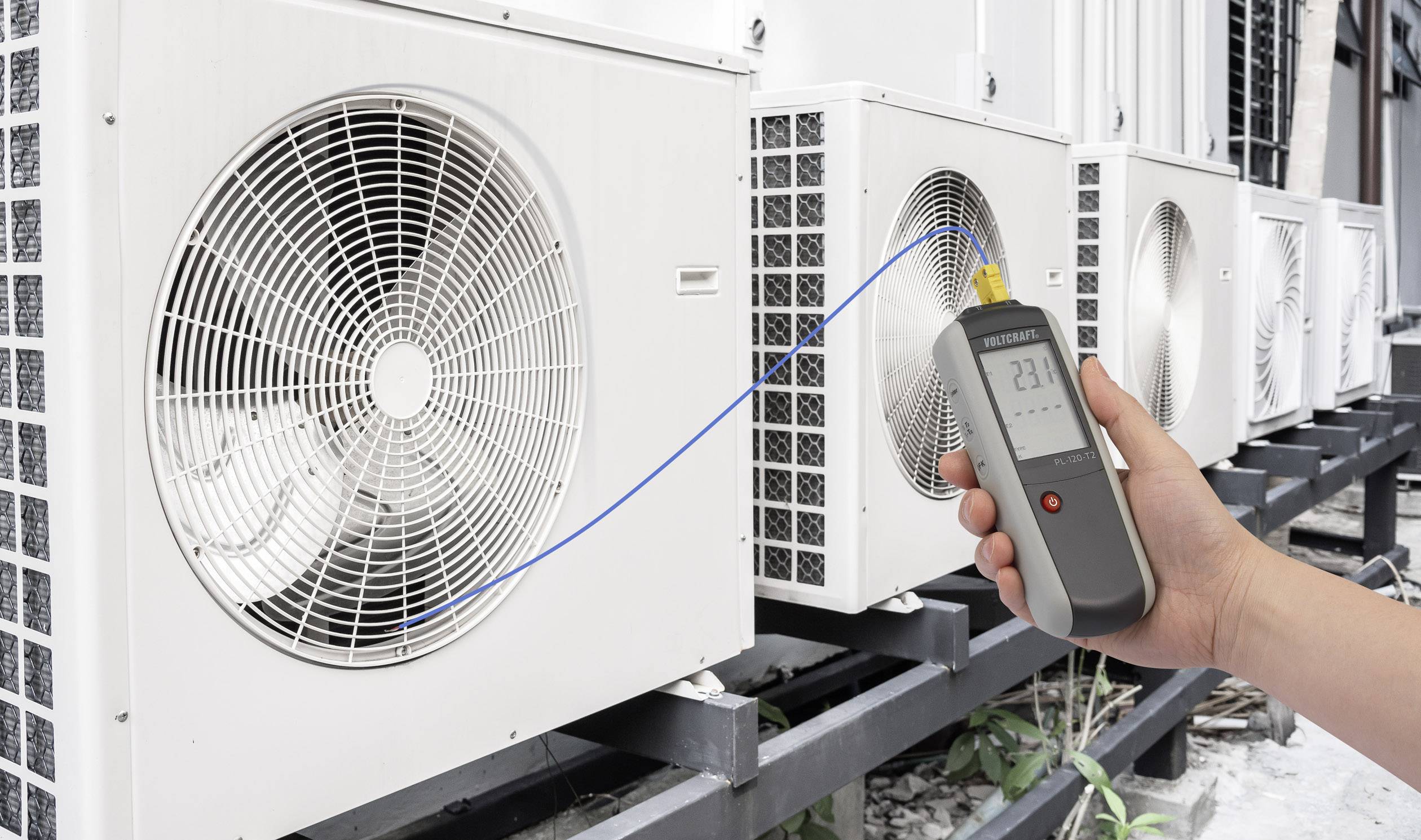 VOLTCRAFT K101 + TP 202 Temperatur-Messgerät kalibriert (ISO) Fühler-Typ K