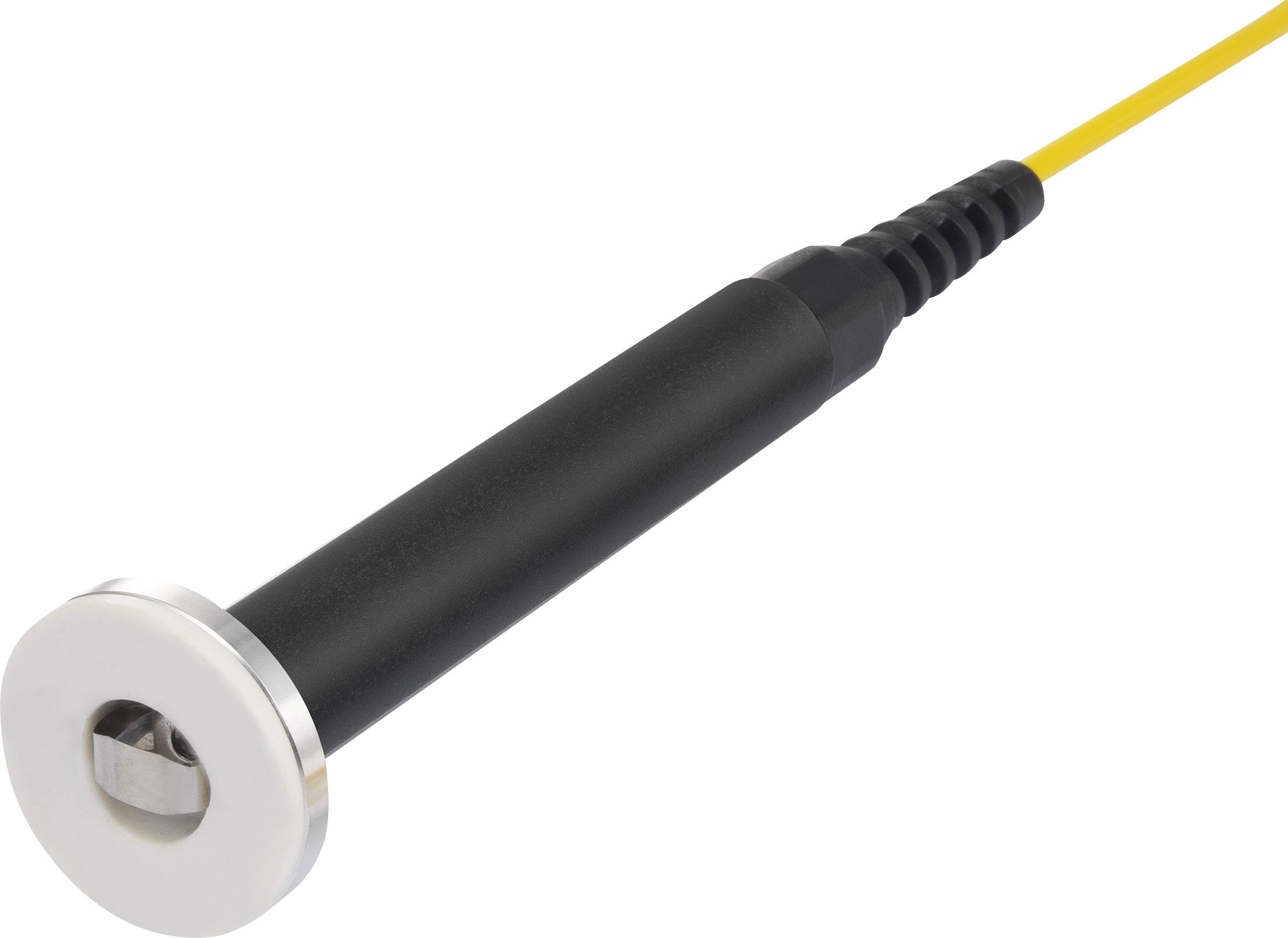 Glasfaser-Netzwerkadapter mit schwarzem Gehäuse und gelbem Kabel, für Hochgeschwindigkeits-Datenübertragung in Netzwerksystemen.