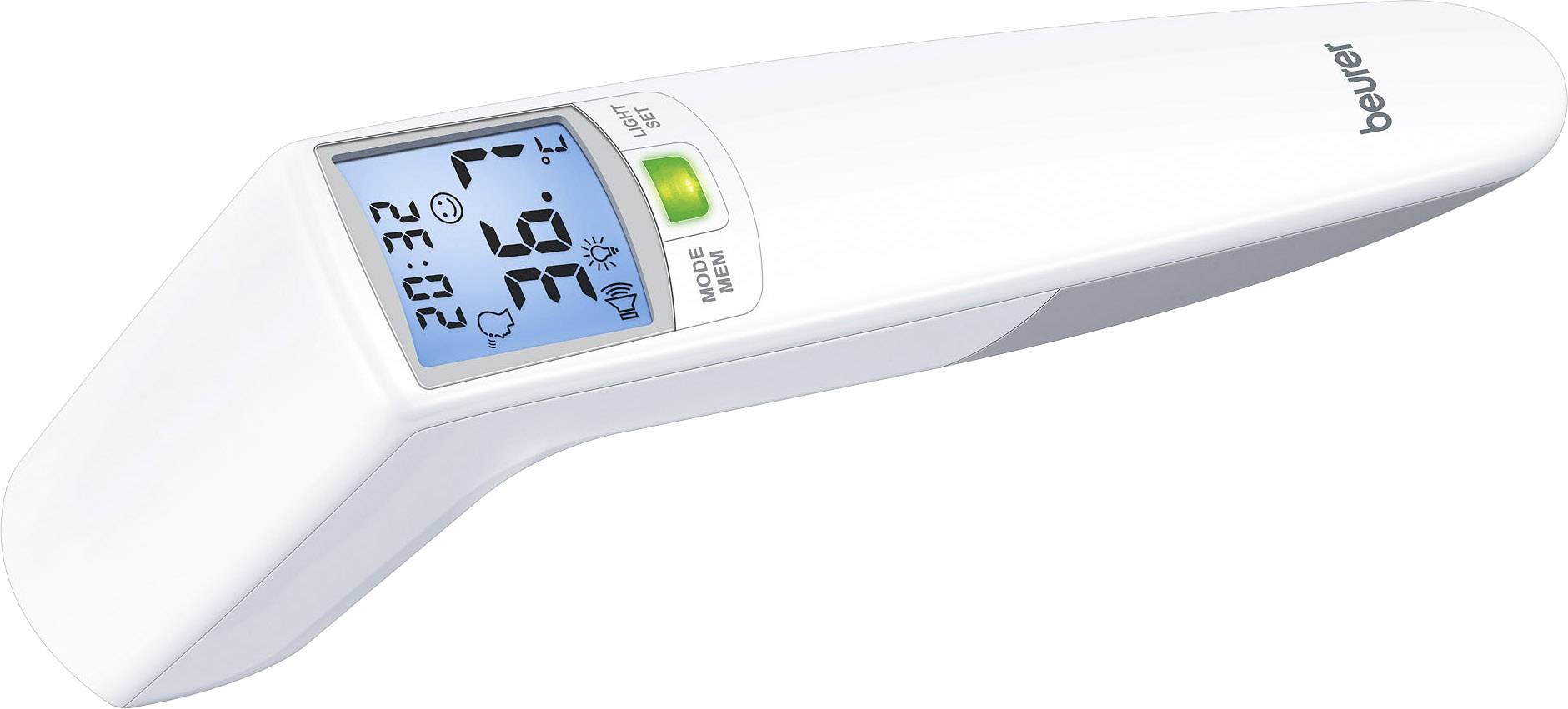 Beurer FT100 Fieberthermometer Mit Fieberalarm, Mit LED Beleuchtung, Berührungsloses messen