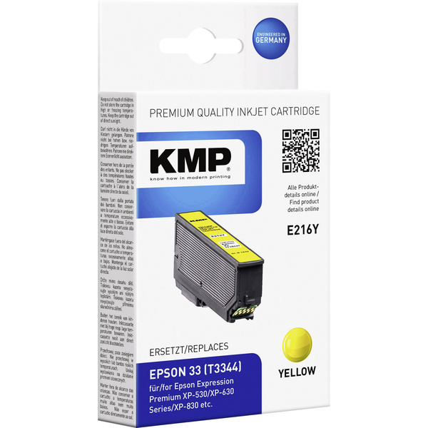 KMP Tinte ersetzt Epson T3344, 33 Kompatibel Gelb E216Y 1633,4809