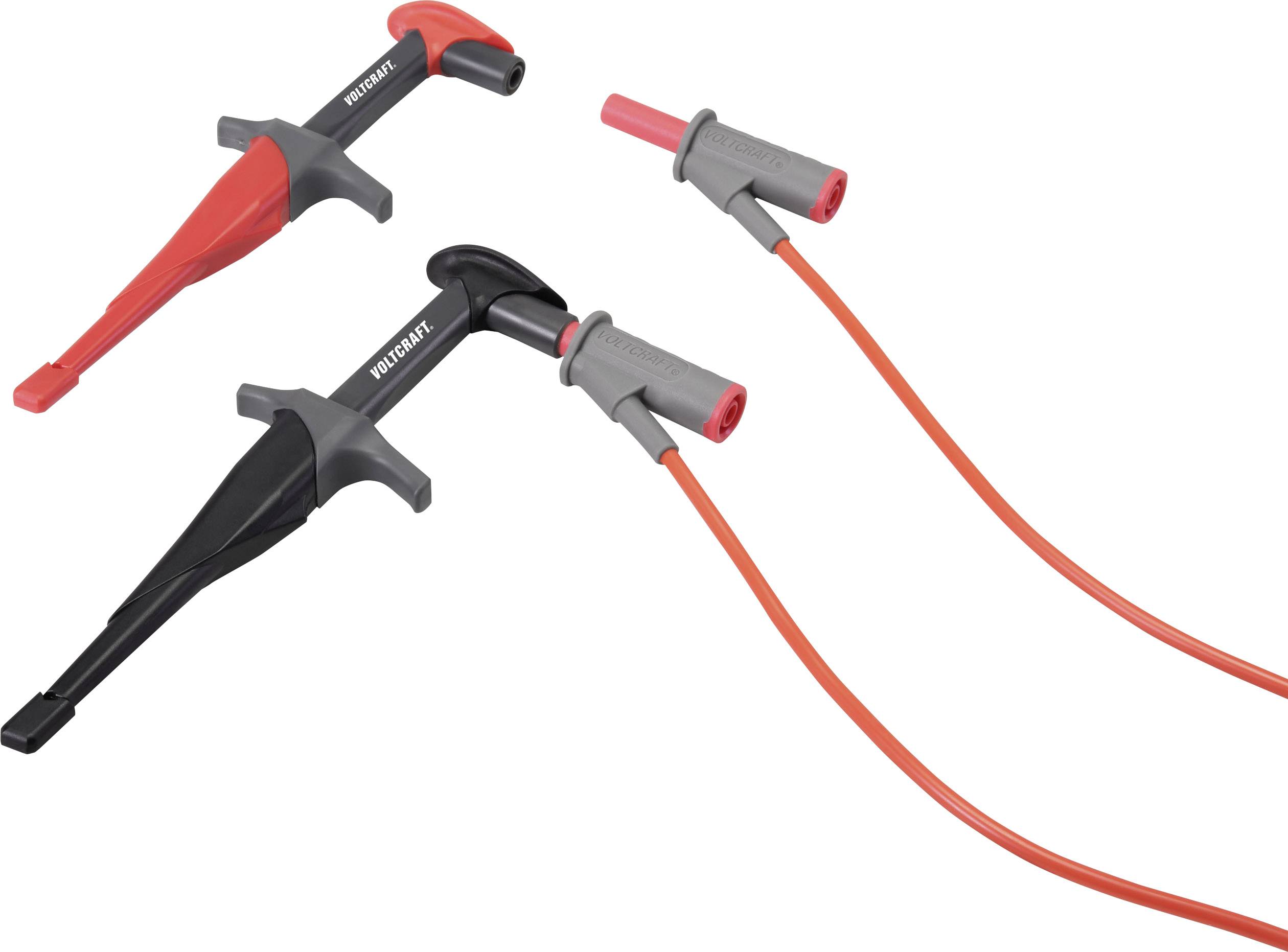 VOLTCRAFT MSK-115 Sicherheits-Abgreifklemmen-Set Buchse 4mm CAT III 1000 V, CAT IV 600V Schwarz, Rot