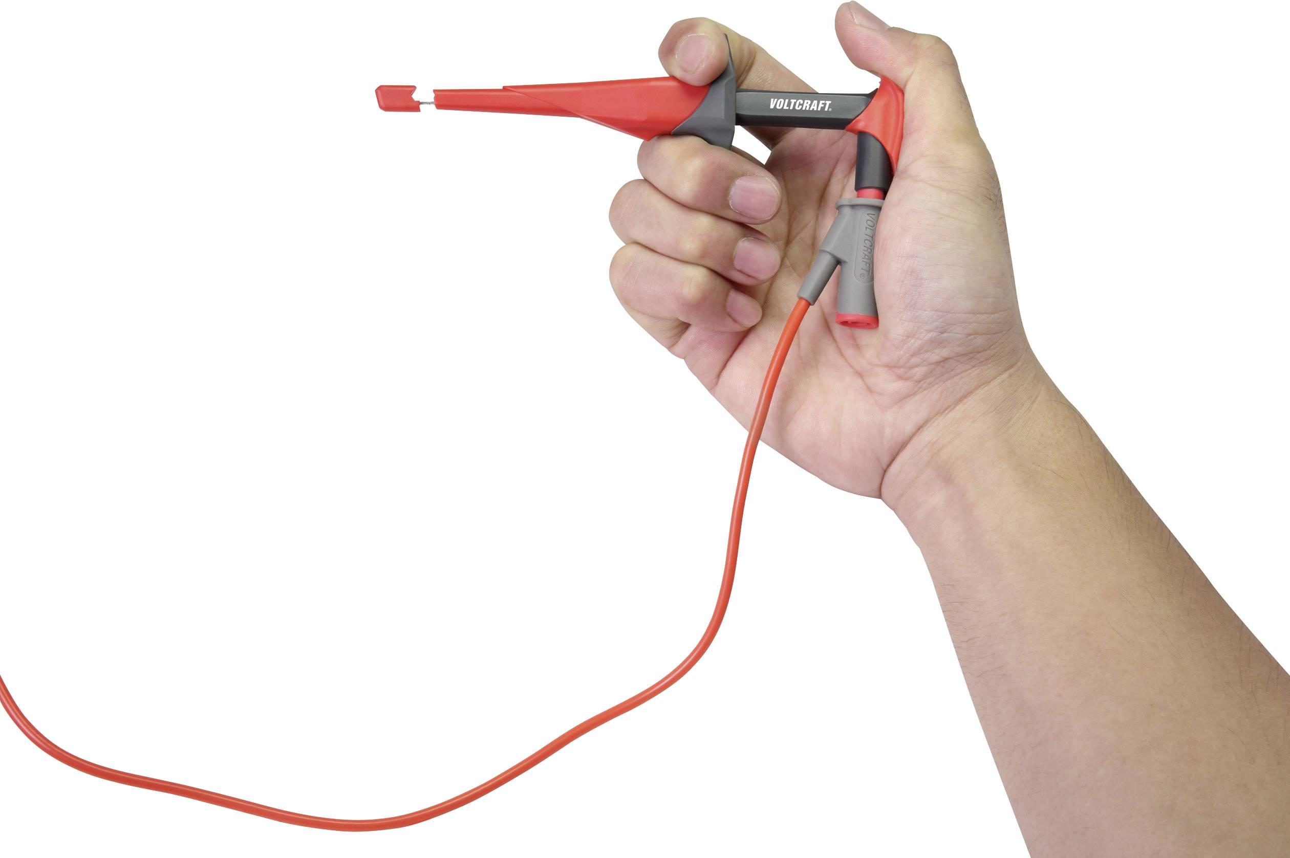 VOLTCRAFT MSK-115 Sicherheits-Abgreifklemmen-Set Buchse 4mm CAT III 1000 V, CAT IV 600V Schwarz, Rot