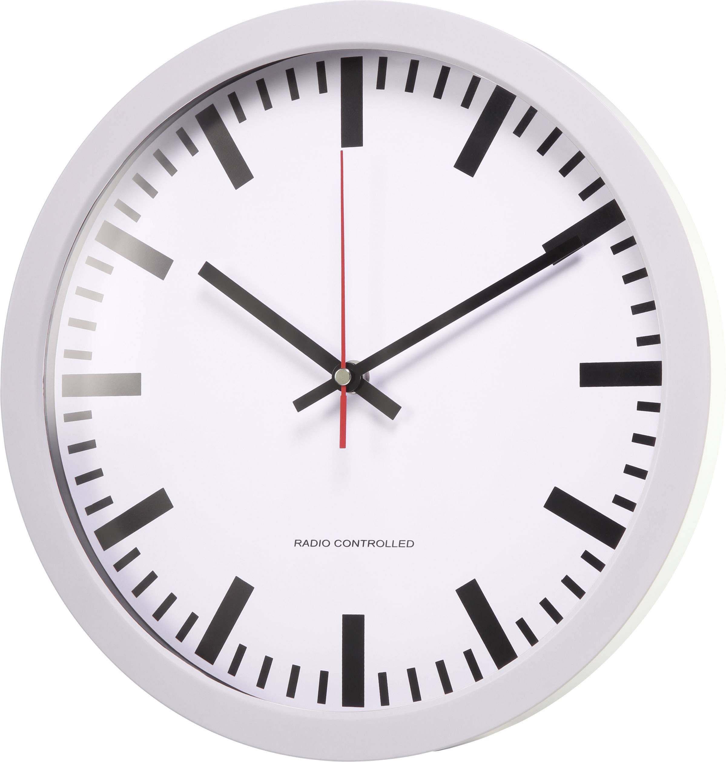 Basetech Funk Wanduhr 300mm x 45mm Weiß