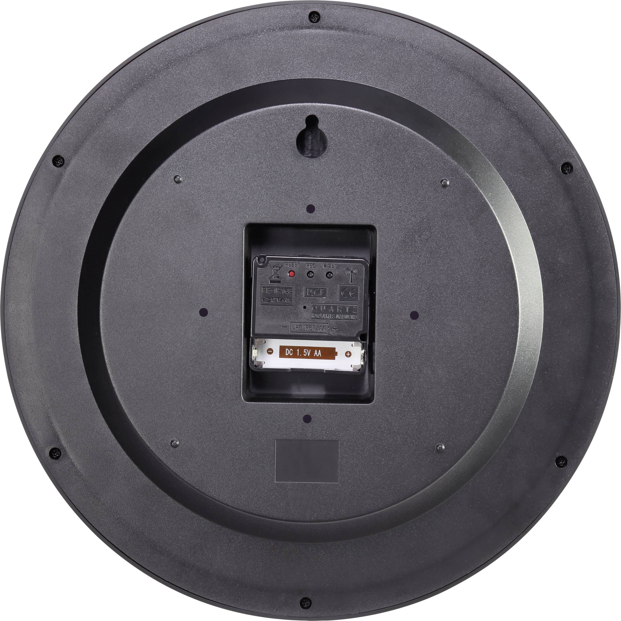 MXP301201 Funk Wanduhr 300mm x 45mm Schwarz