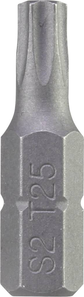 Silberner Torx-Schraubendreher-Bit mit der Bezeichnung 'S2 T25' auf der Seite.
