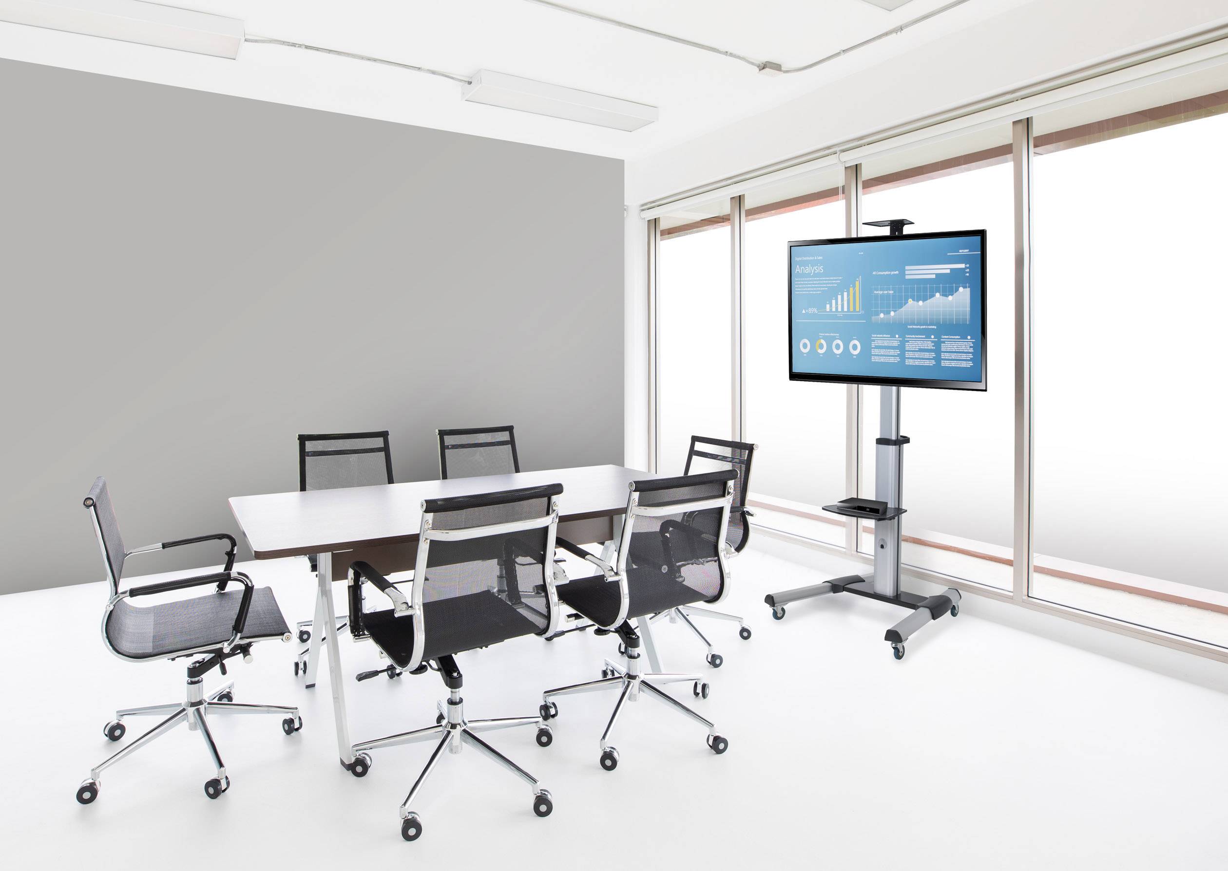 SpeaKa Professional PREM-LINE XL FS10S-46T TV-Rollwagen 94,0cm (37") - 177,8cm (70") Neigbar, Rotierbar, Höhenverstellbar