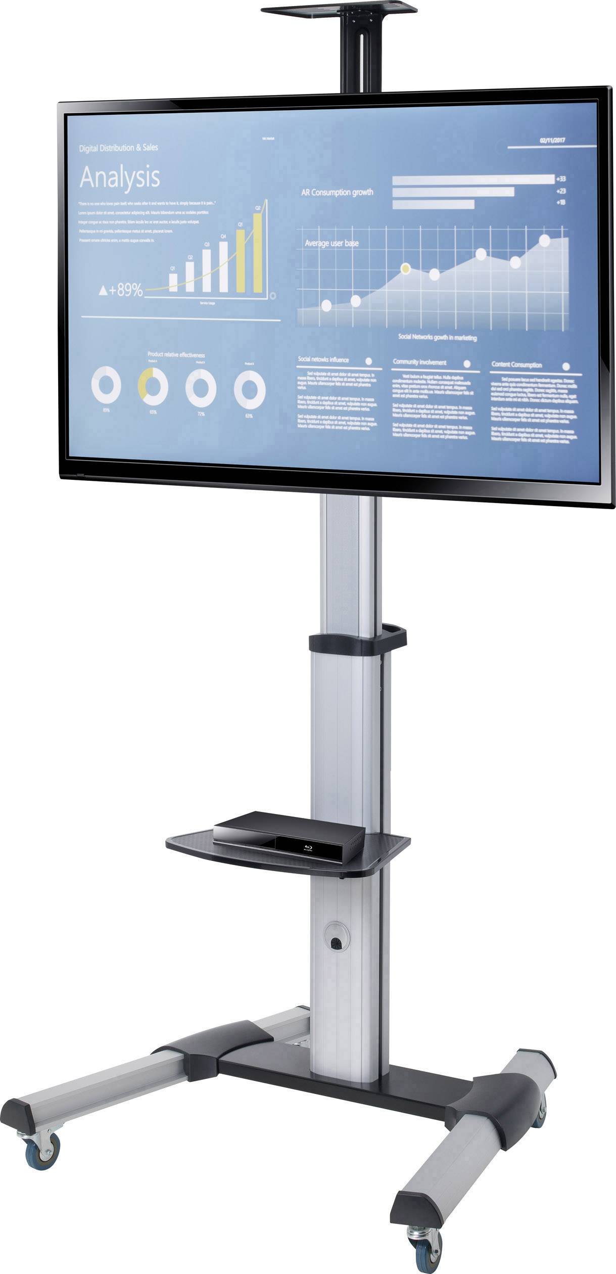 SpeaKa Professional PREM-LINE XL FS10S-46T TV-Rollwagen 94,0cm (37") - 177,8cm (70") Neigbar, Rotierbar, Höhenverstellbar